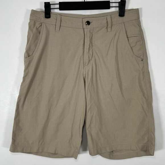 Lululemon Chino Shorts Mens Size 32 Tan Khaki 5 Pocket Performance 10” Inseam - Picture 1 of 14